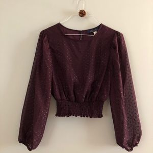 Blue Rain Mulberry Purple Sparkly Dot Long-Sleeve